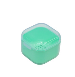 Container for sterilization and soaking of instruments square - green transparent