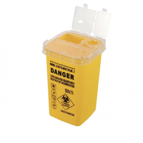 Container for disposal of consumables, needles, blades / yellow