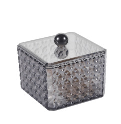 Square container for cotton swabs with lid "Mosaic" / black