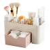 Plastic storage container organizer with drawer / pink
