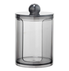 Organizer container for cotton pads / round mini cylinder (with recess) / black