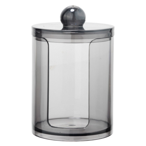 Organizer container for cotton pads / round mini cylinder (with recess) / black