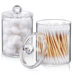 Container organizer for cotton swabs (disks) round mini / transparent
