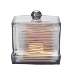 Cotton swab organizer container with open niche / black