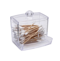 Container organizer for cotton swabs with an open niche / transparent