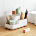 Container (organizer) cosmetics plastic / white-gray