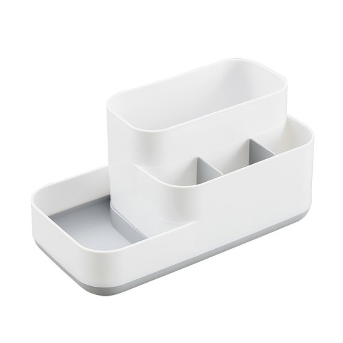 Container (organizer) cosmetics plastic / white-gray