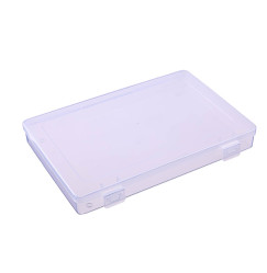 Plastic container for storing rollers and other things, transparent - 1 cell, flat, LARGE
