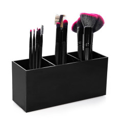 Plastic container with 3 compartments for brushes and other things / completely black