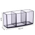 Transparent triple container for brushes and other things / black