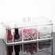 Контейнер прозорий потрійний для ватних паличок та іншого / потрійний з кришкою