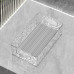 Rectangular plastic container with embossed handles - transparent - DISCOUNT