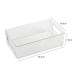 Rectangular plastic container with embossed handles - transparent - DISCOUNT