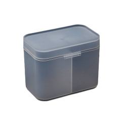 Rectangular plastic container with two compartments / black