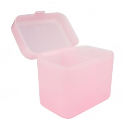 Rectangular plastic container with two compartments / pink