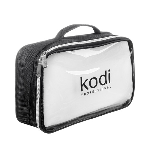 Косметичка органайзер для косметики Kodi / №1 (нейлон, чорно-прозора)