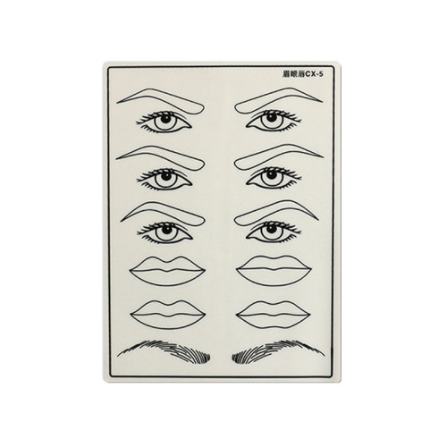 Silicone training mat / stencil eyebrows, eyes, lips / CX-5, 1 pc.