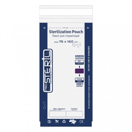 Kraft sterilization bags combined proSTERIL - transparent 75*150 mm (100 pcs. per pack)