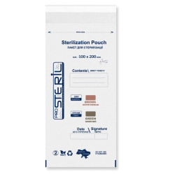 Kraft bags for dry heat sterilizers and autoclaves proSTERIL - white 100*200 mm (100 pcs per pack)