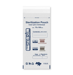 Kraft bags for dry heat sterilizers and autoclaves proSTERIL - white 75*150 mm (100 pcs per pack)