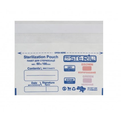 Kraft bags for dry heat sterilizers and autoclaves proSTERIL - white 60*100 mm (100 pcs per pack)