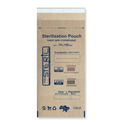 Kraft bags for dry heat sterilizers and autoclaves proSTERIL - brown 100*200 mm (100 pcs per pack)