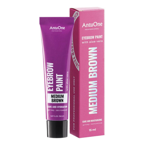 Eyebrow paint AntuOne / Eyebrow Paint with Aloe Vera / Medium Brown, 15 ml (tube)