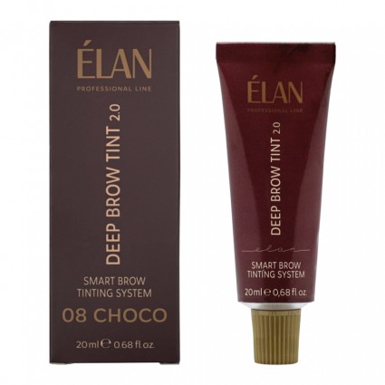 Краска для бровей ELAN «DEEP BROW TINT 2.0», 20 мл - 08 CHOCO natural brown (в тубе)