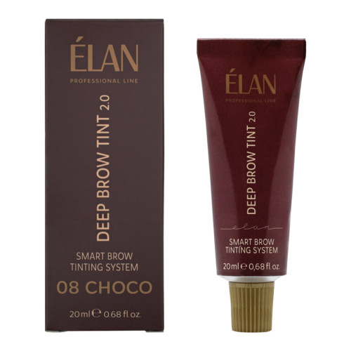 Eyebrow tint ELAN - DEEP BROW TINT 2.0 | 20 ml - 08 CHOCO natural brown (in a tube)