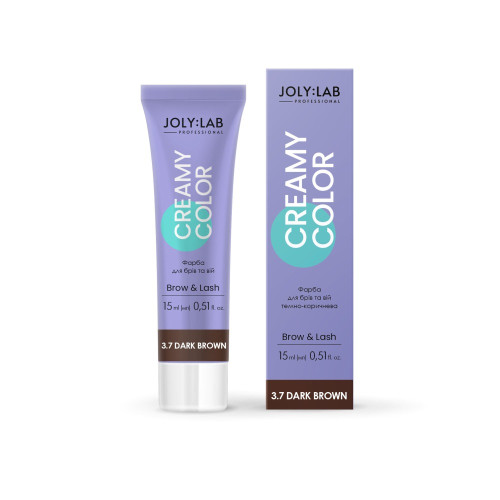 JOLY:LAB eyebrow and eyelash tint - Creamy Color - 3.7 Dark Brown, 15 ml