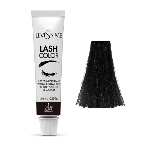 Краска для бровей и ресниц LeviSsime - Lash Color - № 1 Black (черный), 15 мл