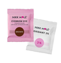 Eyebrow and eyelash dye Nikk Mole / Brown / SACHE + oxidizer, 5 ml