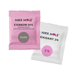 Eyebrow and eyelash dye Nikk Mole / Taupe / SACHE + oxidizer, 5 ml