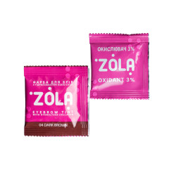 Farba do brwi z kolagenem ZOLA Eyebrow Tint / 04 Ciemny brąz / SASHE + utleniacz, 5 ml