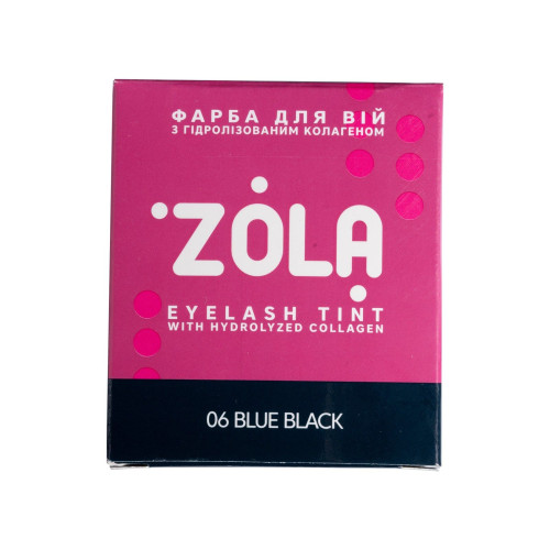 Краска для бровей с коллагеном ZOLA Eyebrow Tint / 06 Blue Black / САШЕ + окислитель, 5 мл