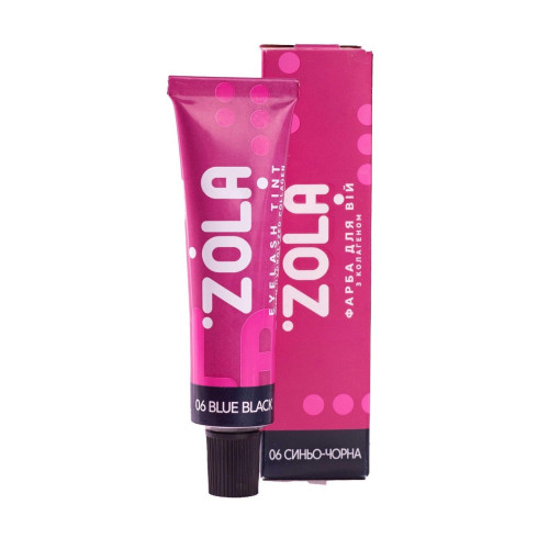 Краска для ресниц с коллагеном ZOLA Eyelash Tint, 15 мл / 06 Blue Black / ТУБА