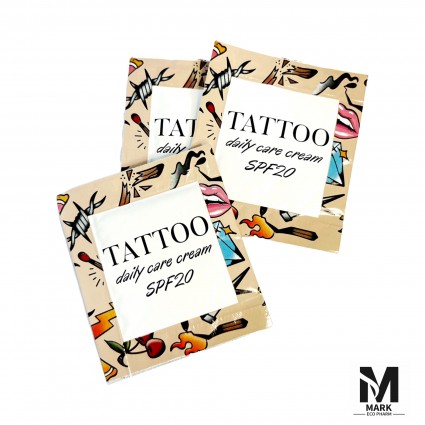 Крем-гель для заживления тату после пленки MARK / Tattoo daily care crem SPF 20 / саше, 5 мл