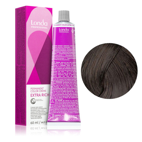 Cream hair dye Londa Professional - LondaColor Permanent - 4/0, 60 ml