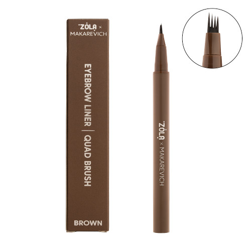 Eyebrow liner with quad brush ZOLA x Makarevich - Quad Brush - Brown