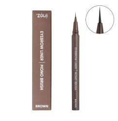 Kredka do brwi z pojedynczym pędzelkiem ZOLA - Mono Brush - Brązowy