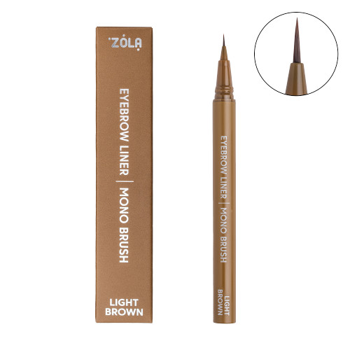 Kredka do brwi z pojedynczym pędzelkiem ZOLA - Mono Brush - Jasny Brąz