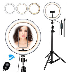 LED ring lamp, 30 cm with tripod 2.1 meters + Bluetooth for selfie + holder