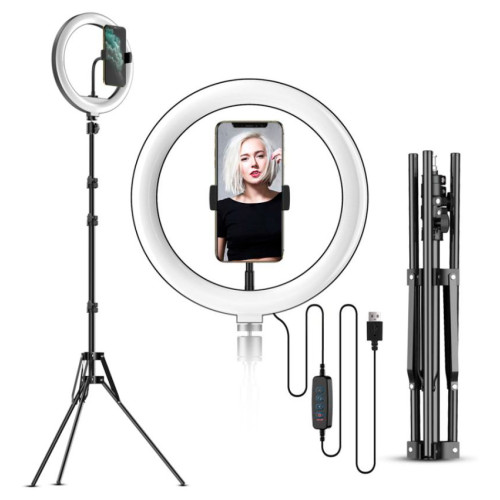 Лампа кільцева зі штативом APEXEL / 10  Ring Light with 2.1M Stand / APL-FL10JJ14Y