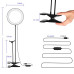 Metal ring lamp 6 inches, on a clothespin with holder / LED USB LAMP / black