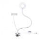 Лампа металлическая кольцевая 3,5 дюйма, на прищепке с держателем / LED USB LAMP / белая