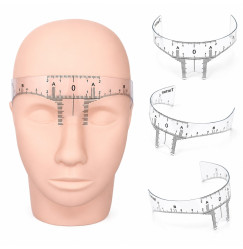 Reusable eyebrow ruler with nose cutout | transparent | style B