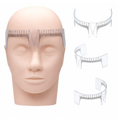 Reusable eyebrow ruler with nose cutout | transparent | style C