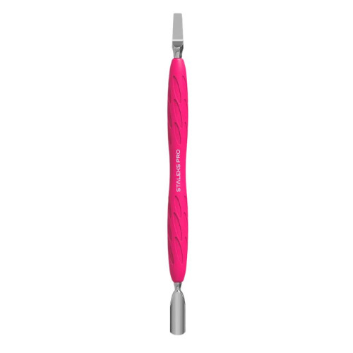 Manicure spatula with silicone handle STALEKS PRO UNIQ 10 TYPE 5 (pusher + straight pusher)
