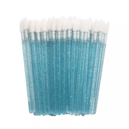 MACROBRUSHES applicators for eyebrows, eyelashes, lips | GLITTER | light blue or blue, 50 pcs/pack