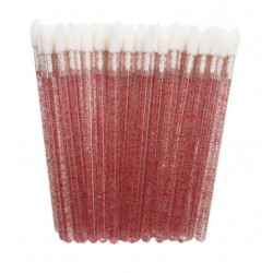 MACROBRUSHES applicators for eyebrows, eyelashes, lips | GLITTER | red, 50 pcs/pack